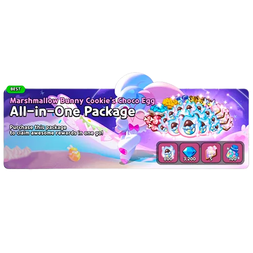 All-in-One Package (Marshmallow Bunny Cookie`s Choco Egg)